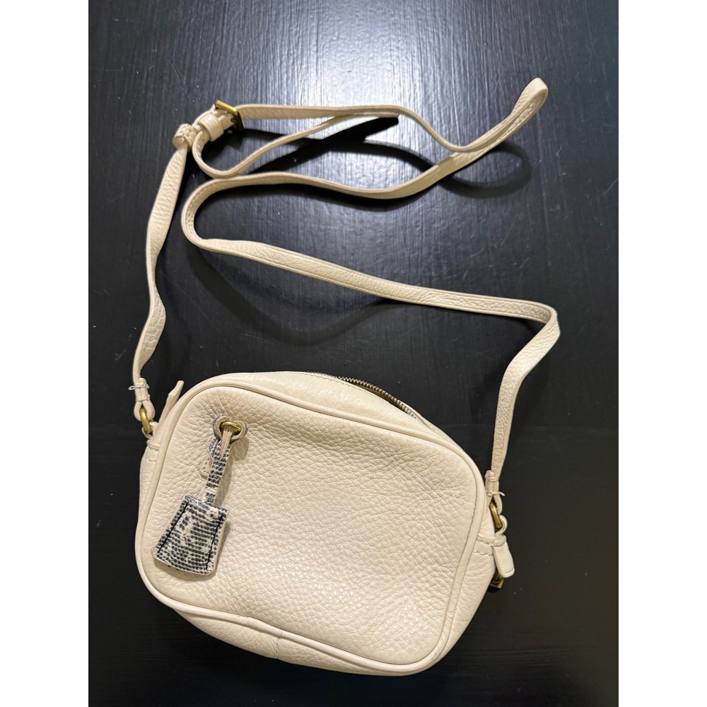 J.Crew Signet Camera Bag Cream Crossbody Snakeskin Charm